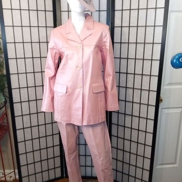 David Benjamin Vintage Pink Iridescent Leather Suit (NO HAT!) - Picture 4 of 13